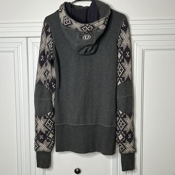 Lululemon Live Simply Jacket Gray Jacquard With Hood Size 6 - Picture 2 of 7